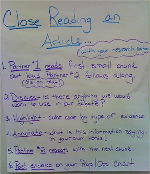 Close Reading Chart 